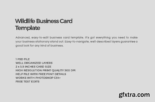 CreativeMarket Wildlife Business Card Template 684757