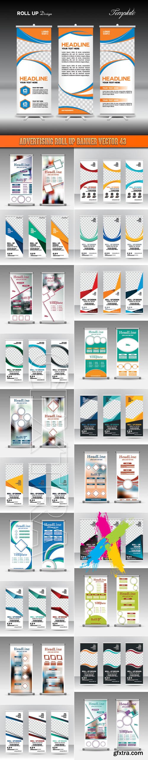 Advertising Roll up banner vector 43