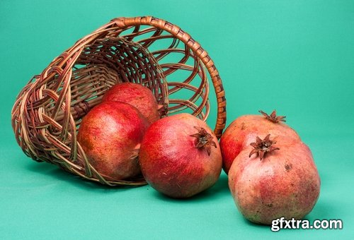 Collection of vegetables fruits scattered over from the basket 25 HQ Jpeg