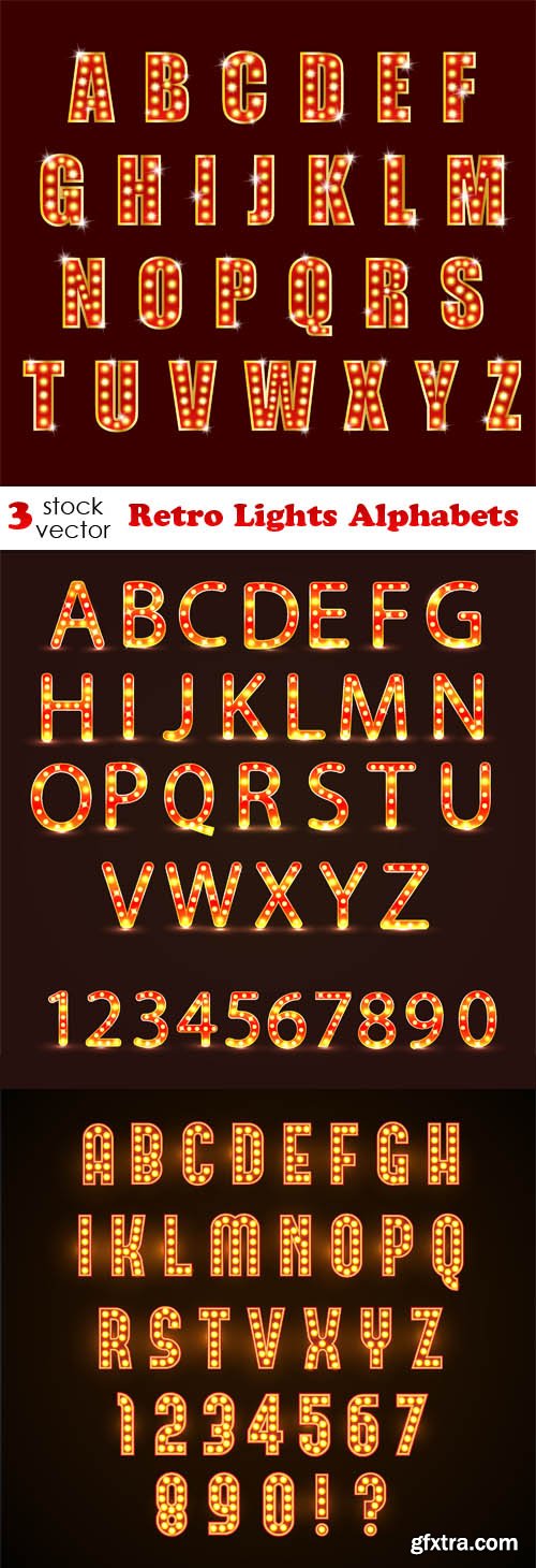 Vectors - Retro Lights Alphabets