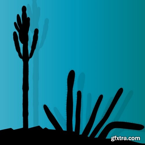 Collection of cactus plant flower icon logo thorn vector image 25 EPS