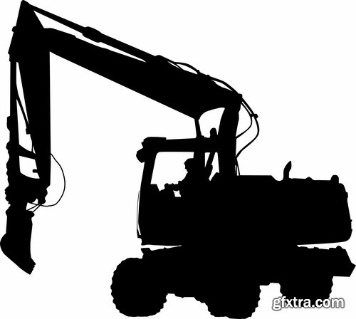 Collection of tractor excavator bulldozer construction equipment 25 EPS