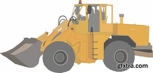 Collection of tractor excavator bulldozer construction equipment 25 EPS