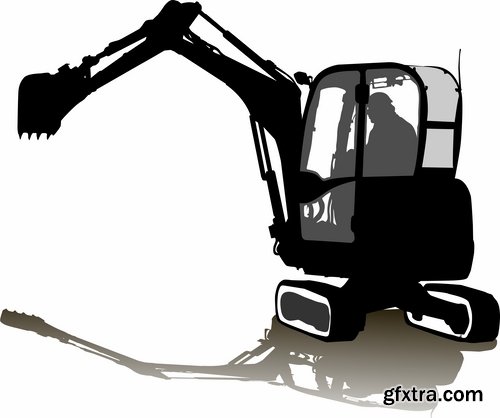 Collection of tractor excavator bulldozer construction equipment 25 EPS