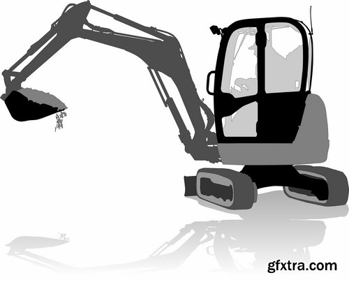 Collection of tractor excavator bulldozer construction equipment 25 EPS