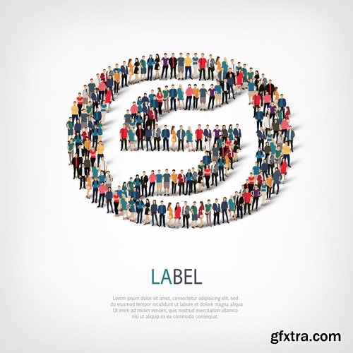 Collection picture vector logo illustration of the business campaign 36-25 Eps