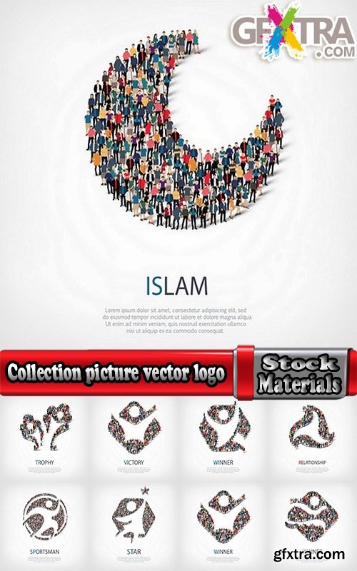 Collection picture vector logo illustration of the business campaign 36-25 Eps