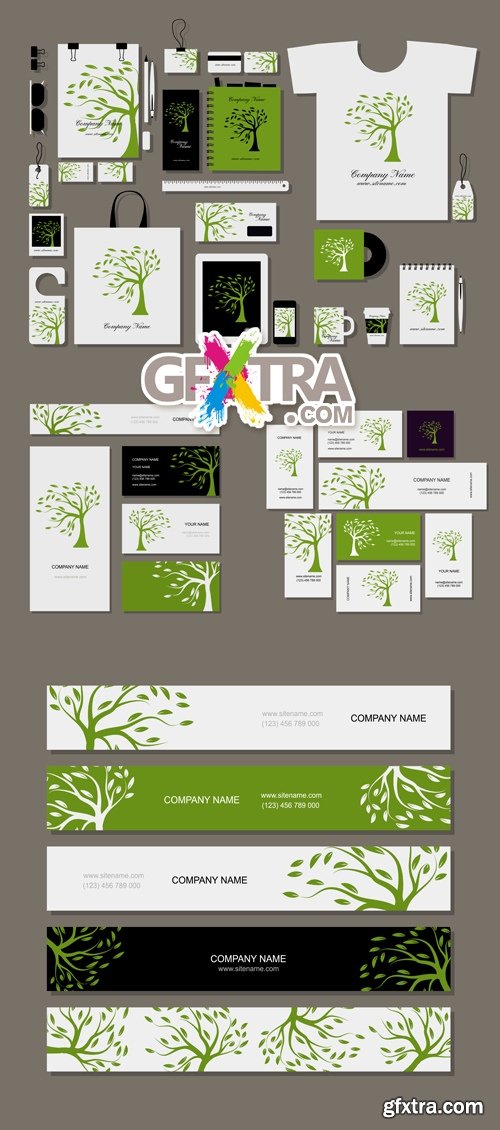 Business & Corporate Templates with Tree Vector