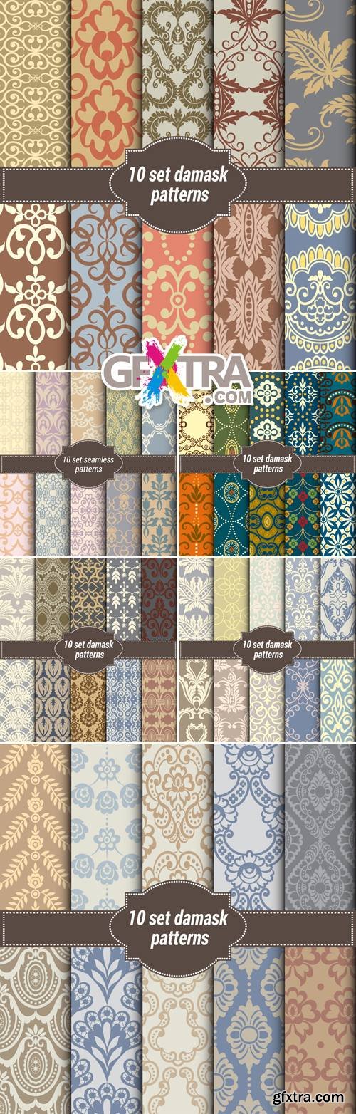 Damask Seamless Patterns Vector