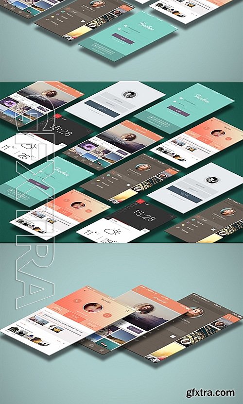 Mobile Mock Ups (Isometric Scenes)