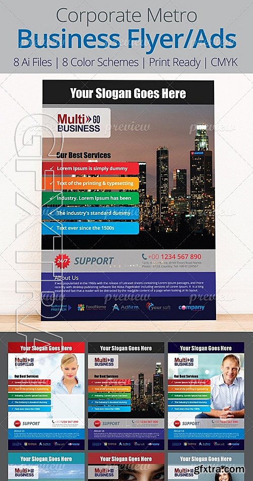 Corporate Metro Business Flyer-ads Template 4792