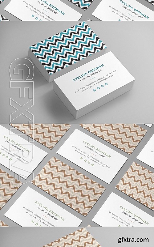 CM - 6 Chevron Business Card Templates 702059