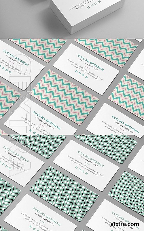 CM - 6 Chevron Business Card Templates 702059