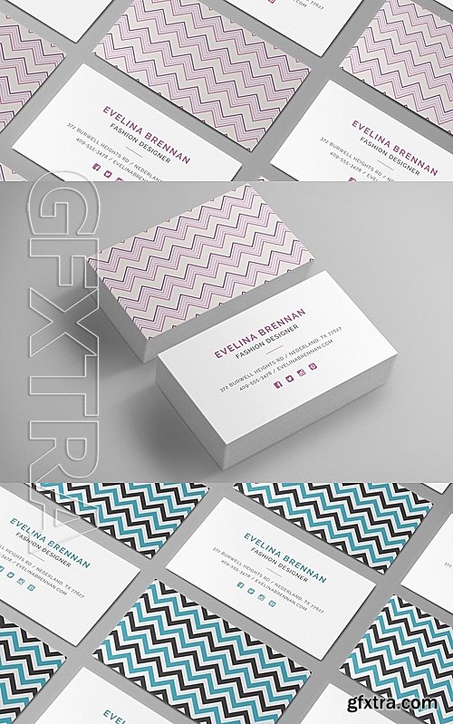 CM - 6 Chevron Business Card Templates 702059