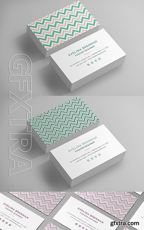 CM - 6 Chevron Business Card Templates 702059