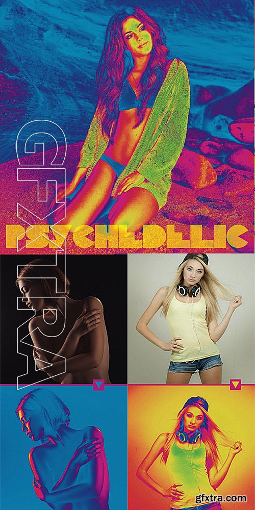 GraphicRiver - Psychedelic Photoshop Action 16134926