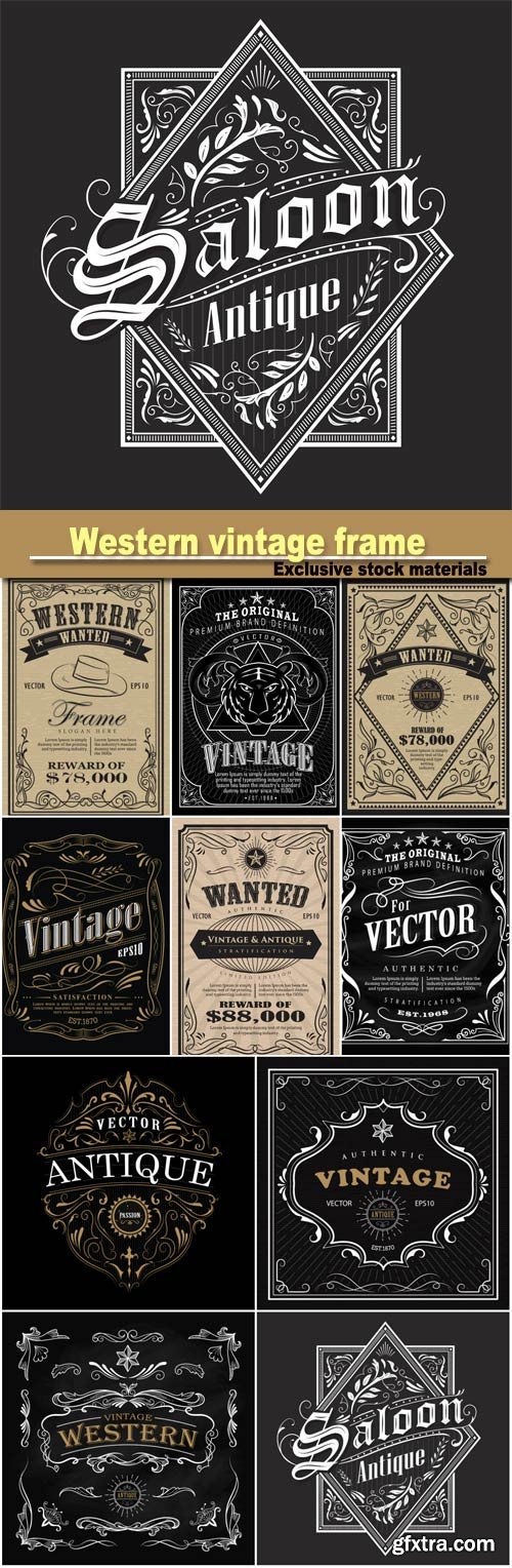 Hand drawn frame label, blackboard retro vintage wanted banner, vector illustration