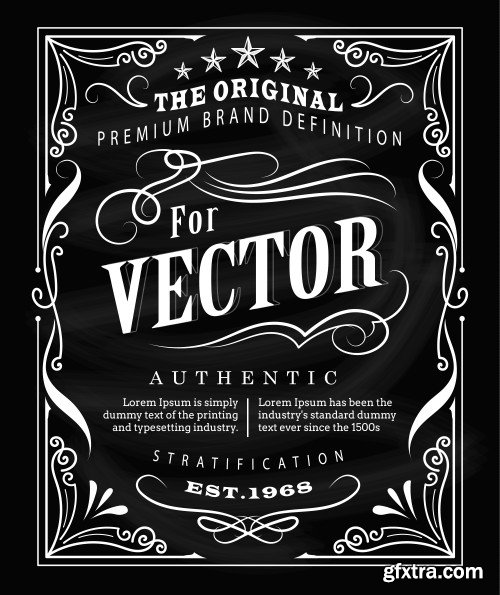 Hand drawn frame label, blackboard retro vintage wanted banner, vector illustration