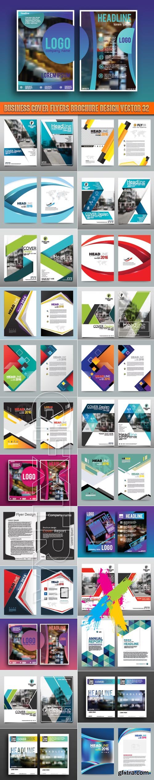 Business cover flyers brochure design vector 32