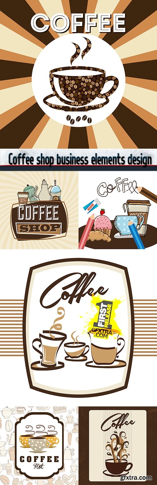 Coffee shop business elements design