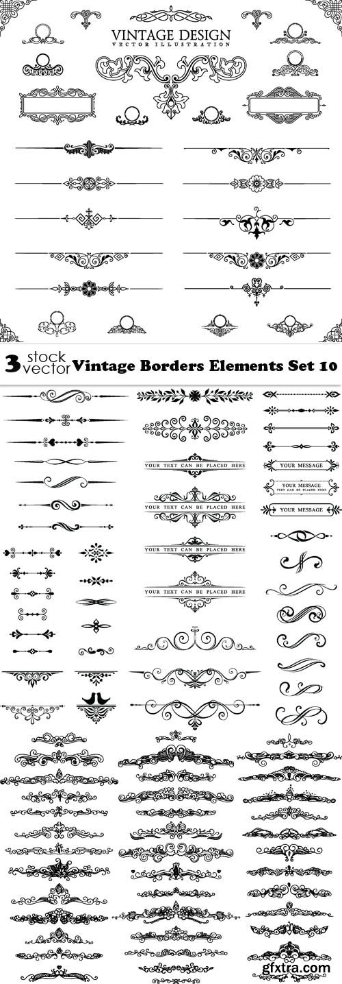 Vectors - Vintage Borders Elements Set 10