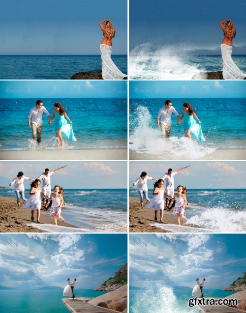 CreativeMarket 60 type of water photo Overlays, png 702380