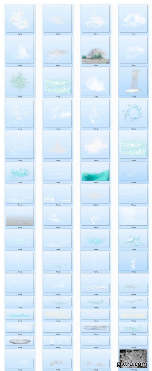 CreativeMarket 60 type of water photo Overlays, png 702380