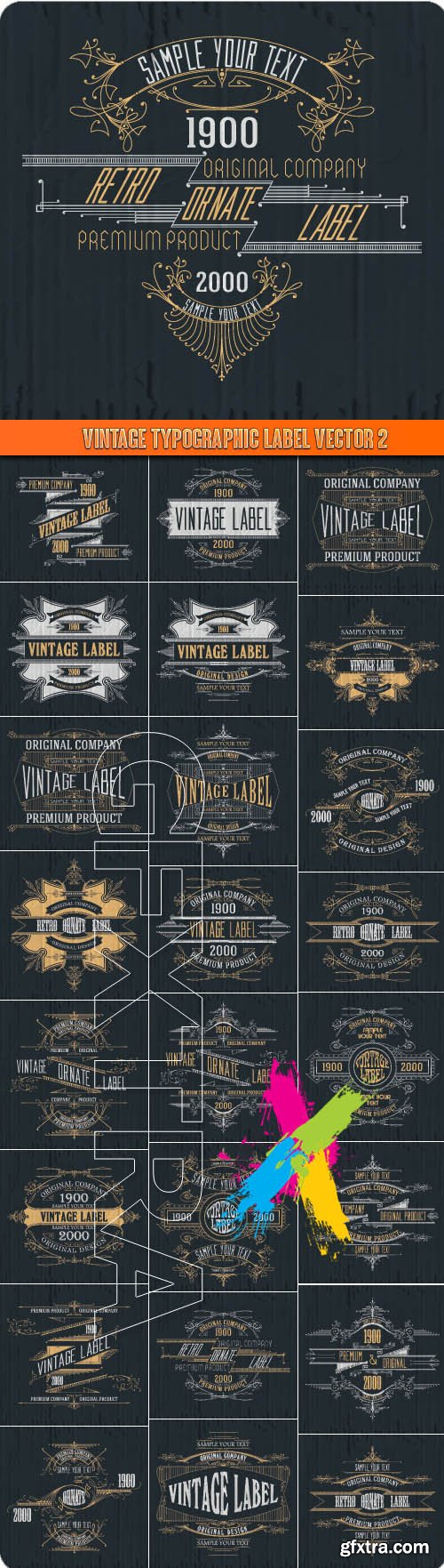 Vintage typographic label vector 2