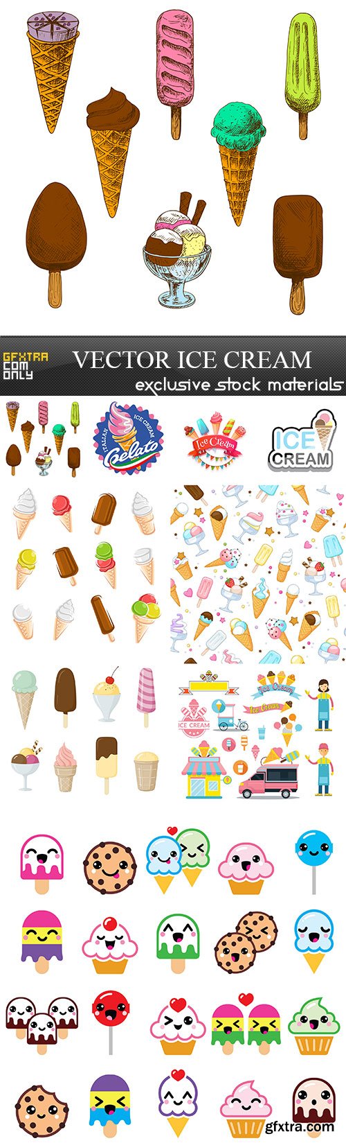 Vector ice cream, 9 x EPS