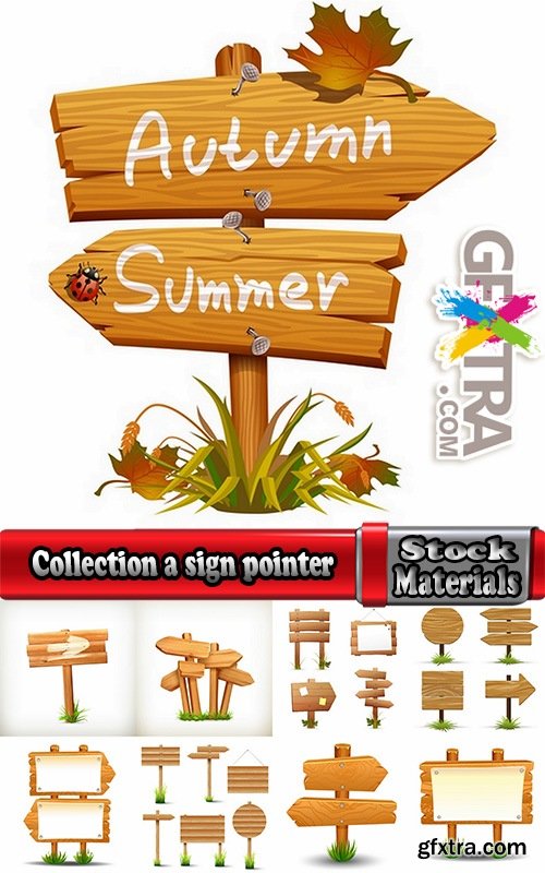 Collection a sign pointer direction arrow signboard vector image 25 EPS