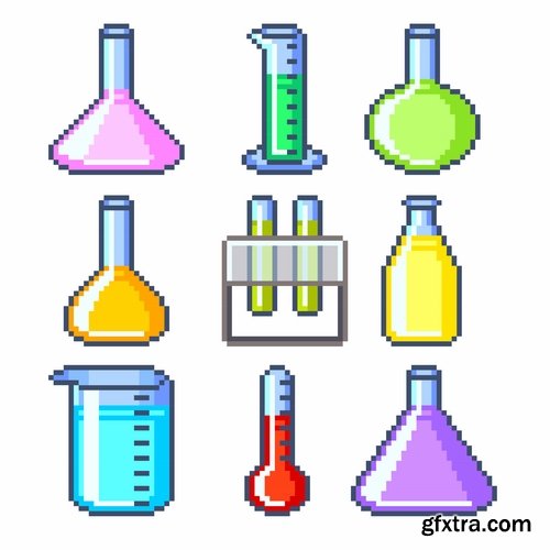 Collection pixel icon sign vector web design element picture 25 EPS