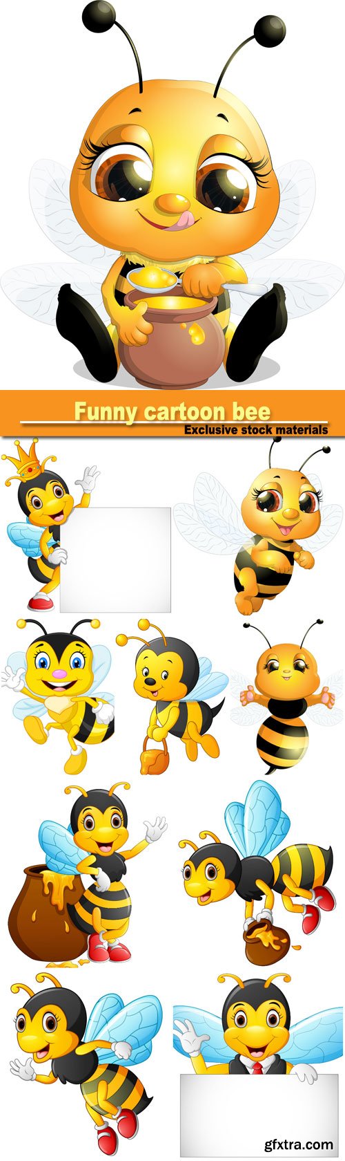 Funny cartoon bee