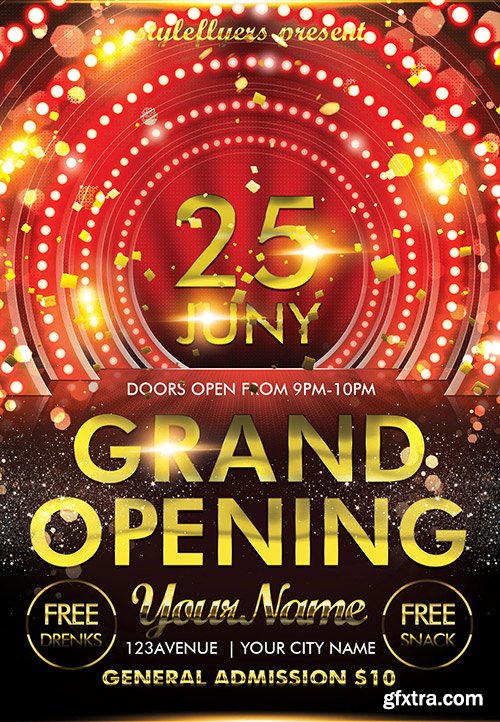 Grand Opening PSD Flyer Template 2 + Facebook Cover