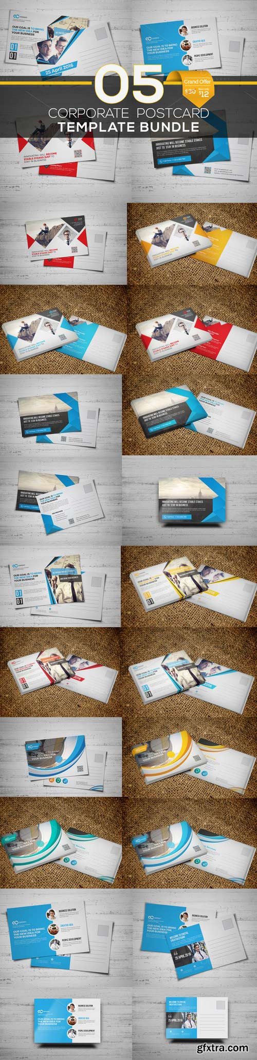 CM - 5 in 1 Postcard Template Bundle 696399