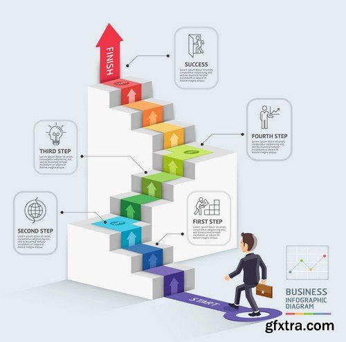 Concept of business staircase-5xJPEGs