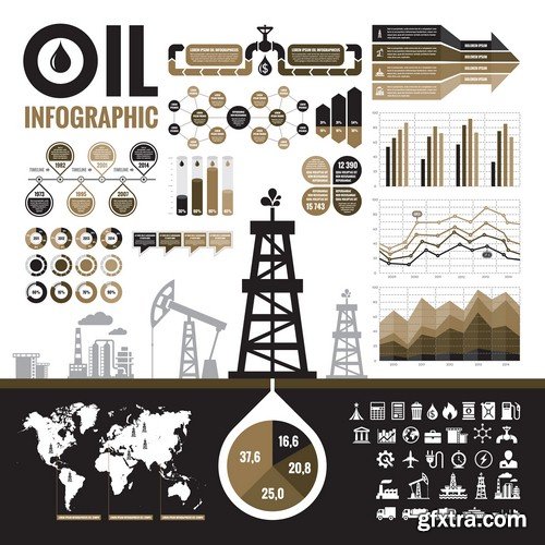 Oil infographics-5xEPS