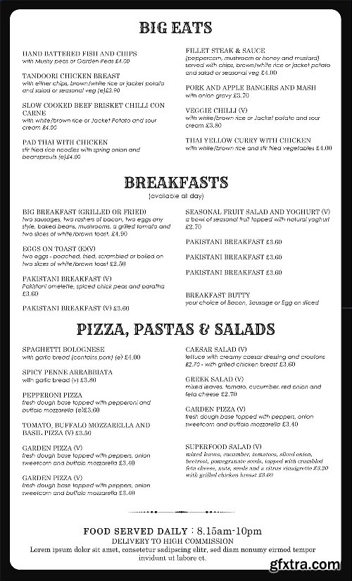 CreativeMarket Restaurant Menu 702147