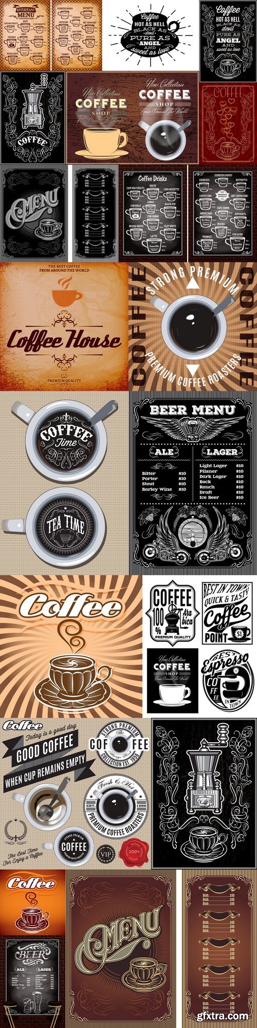 Menu template for an coffee drinks