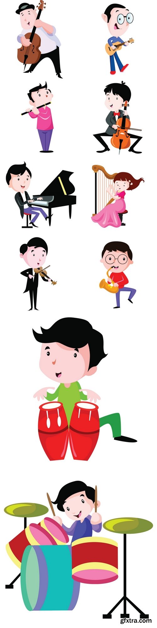 Musician play music instrument illustration vector