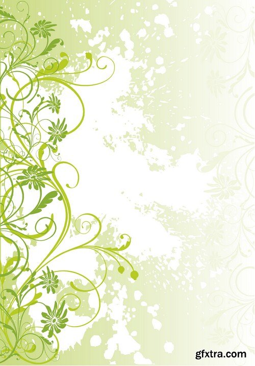 grunge floral background 7X EPS