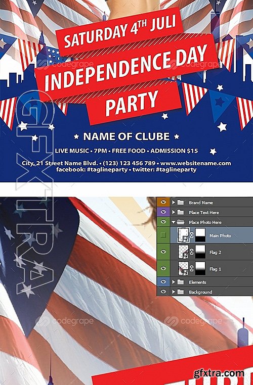 4th of July Celebration Flyer Template 6652