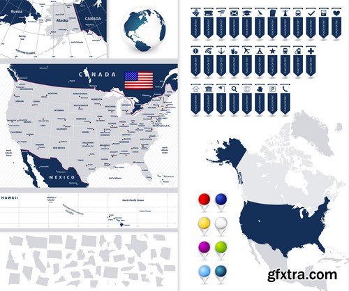 American Style & U.S. Design Elements 2 - 25xEPS