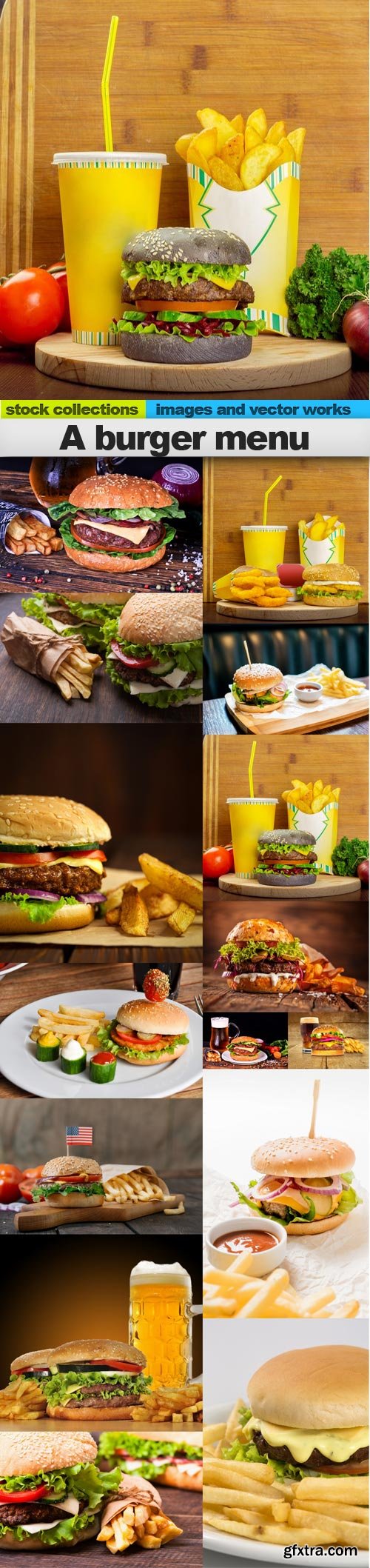 A burger menu, 15 x UHQ JPEG