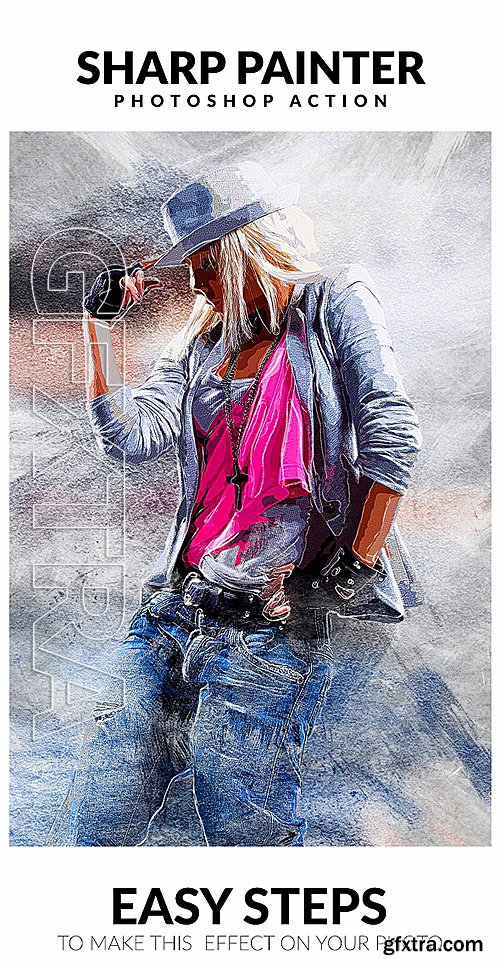 GraphicRiver - Sharp Painter Photoshop Action 16211762