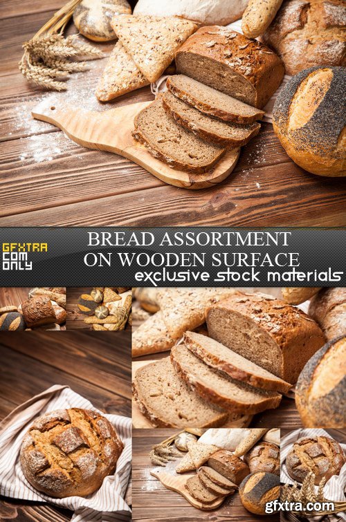 Bread Assortment on Wooden Surface - 7 UHQ JPEG