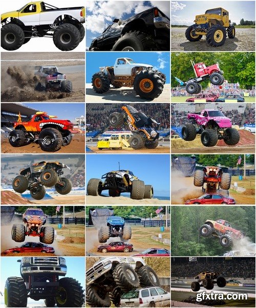 Collection monster truck lorry car on big wheels bigfoot 25 HQ Jpeg