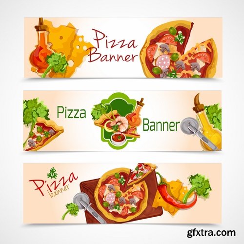 Collection of banner meal menu nutrition plate signboard flyer 25 EPS