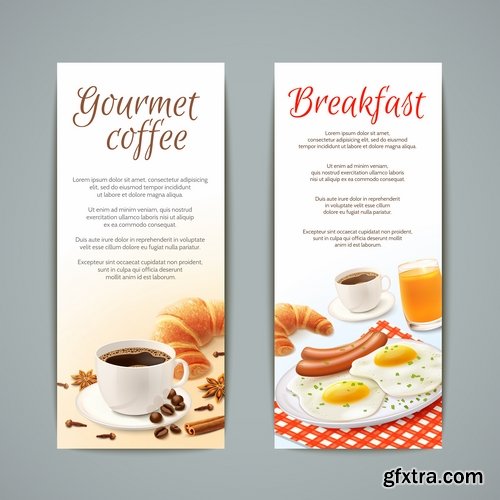 Collection of banner meal menu nutrition plate signboard flyer 25 EPS