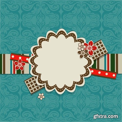 Collection of gift card invitation card flyer background is cover 25 EPS