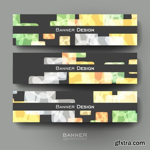 Collection of vector image flyer banner brochure business card 23-25 EPS